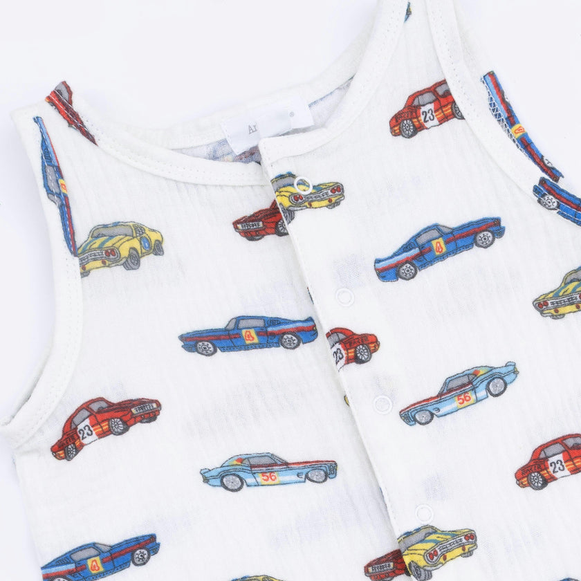 Race Cars - Sleeveless Shortie Romper
