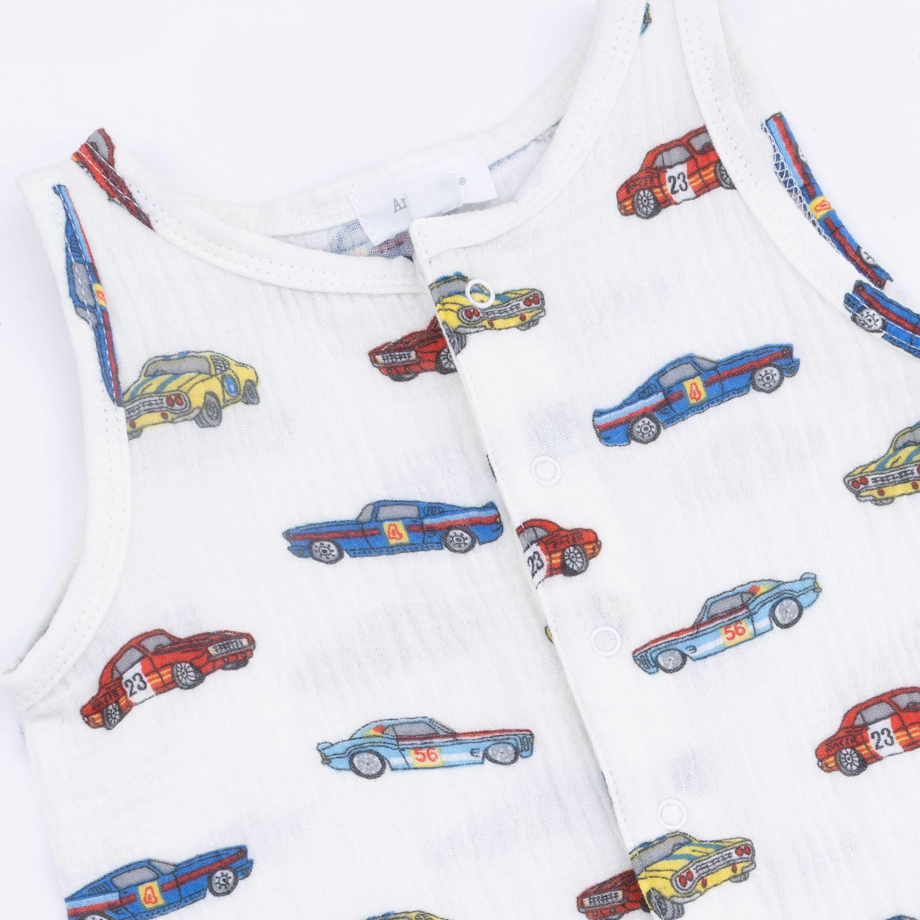 Race Cars - Sleeveless Shortie Romper