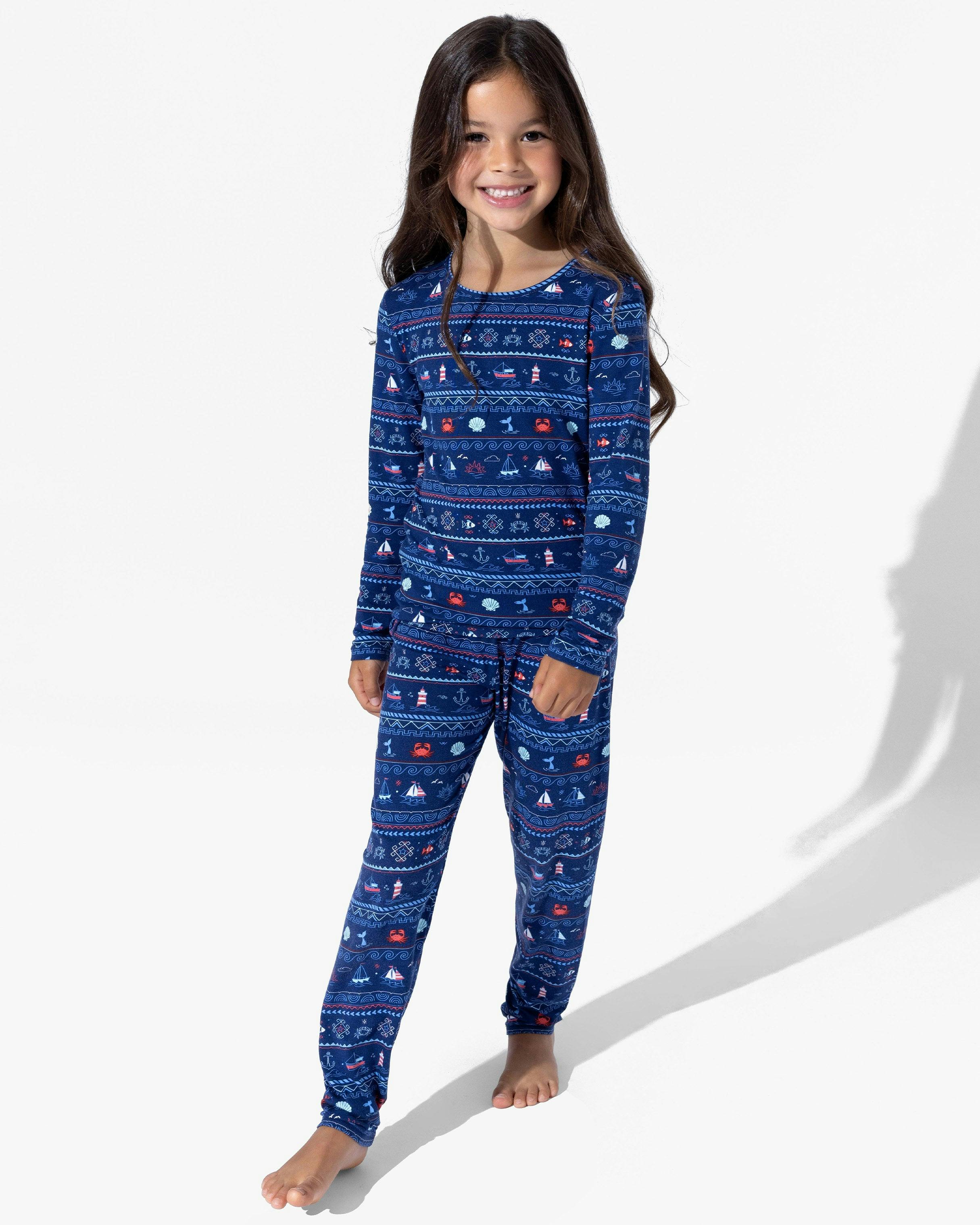 Sail Away Fair Isle Bamboo Kids Pajamas
