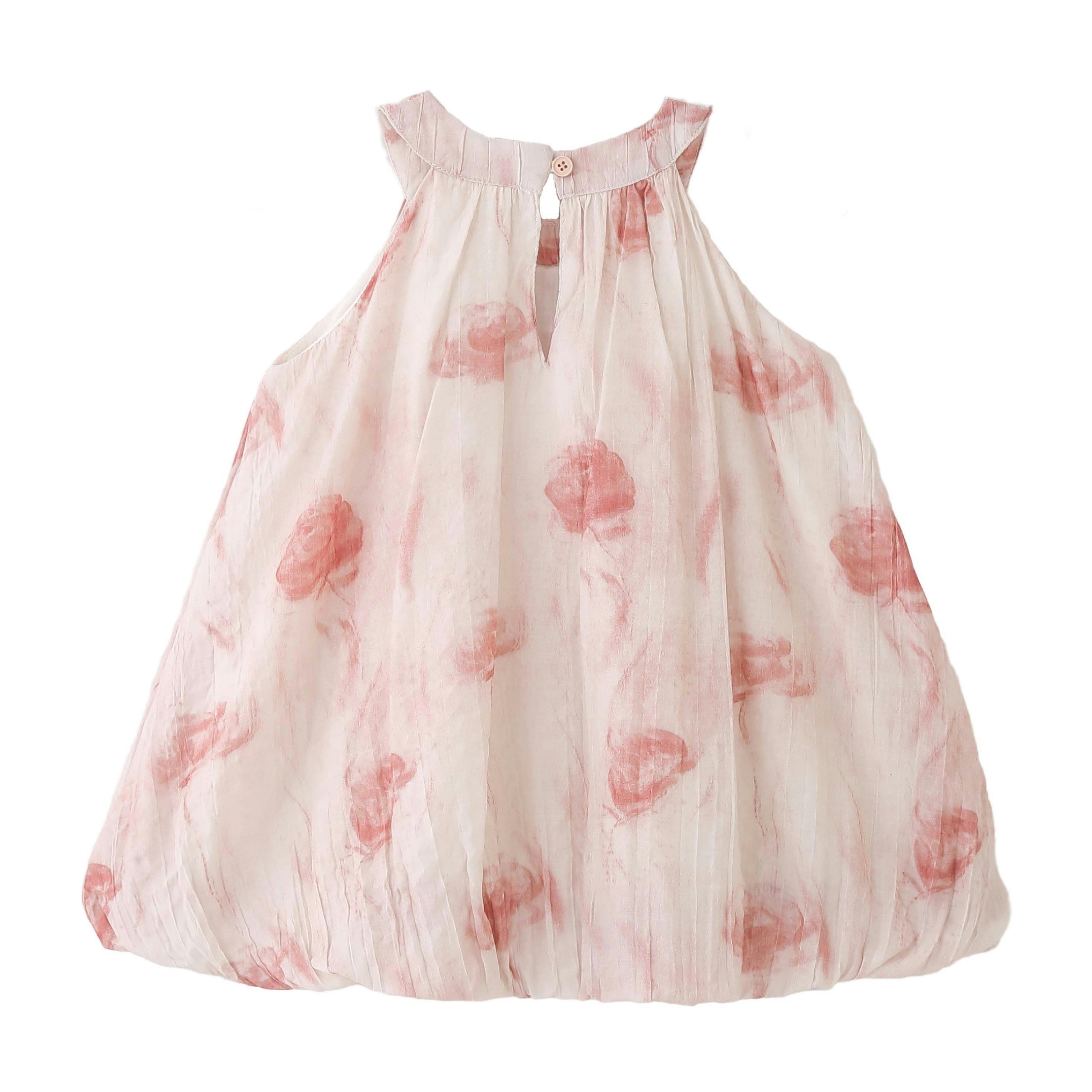 Pink Floral Balloon Dress