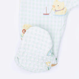 Vintage Spring Ducklings Green - 2 Way Zipper Footie