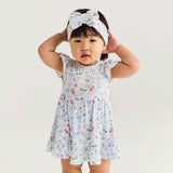 Gail Tie Back Ruffled Bodysuit Dress