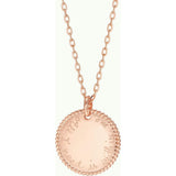 Personalized Beaded Disc Necklace, 18k Rose Gold Plated