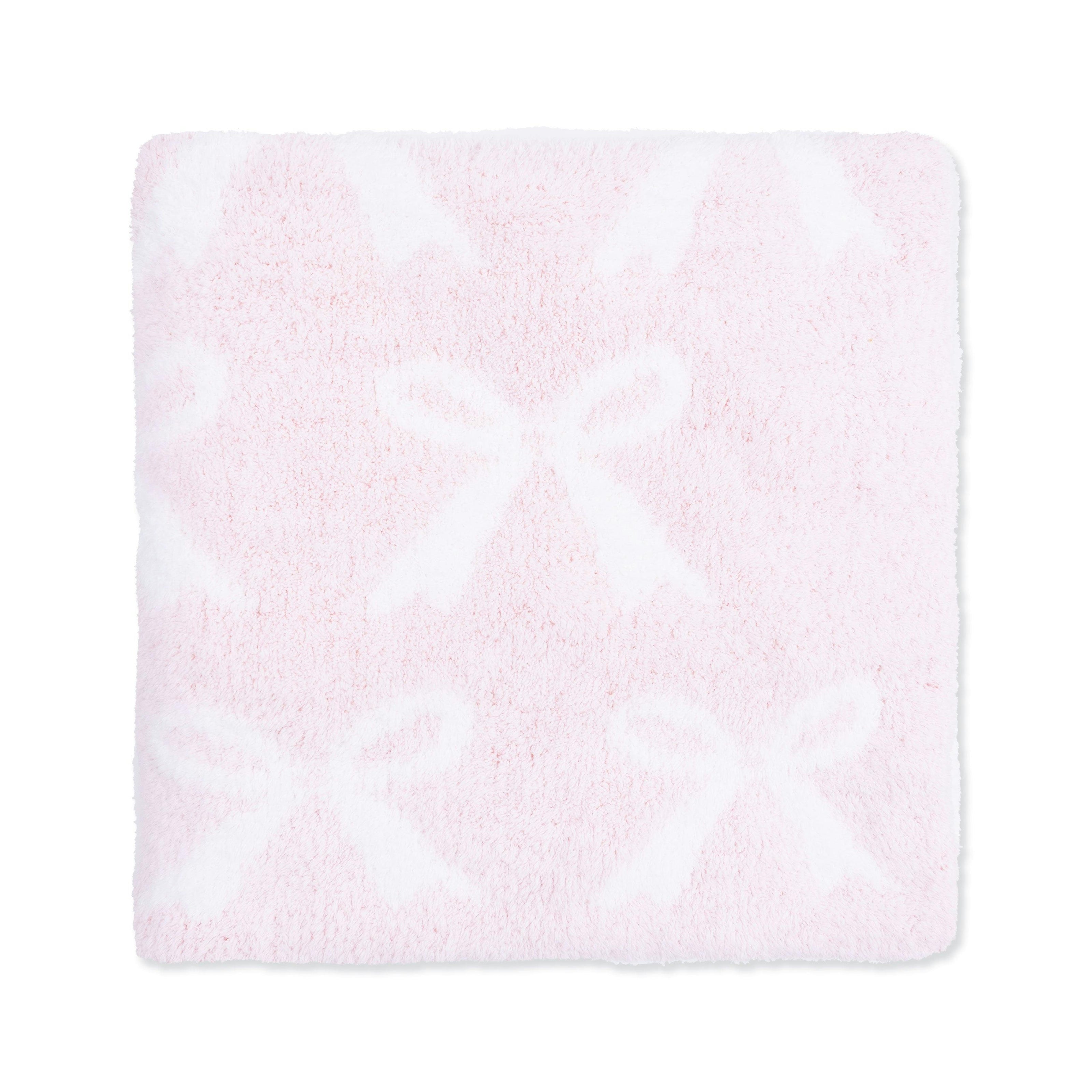 Chenille - Baby Pink Bow Blanket