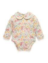 Thick Bodysuit with Collar Wild Flower Print