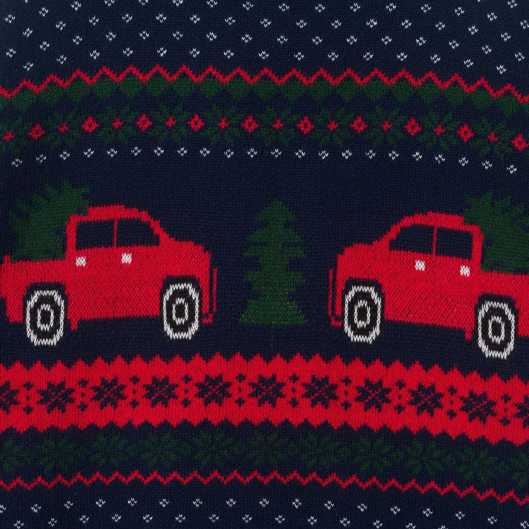 Boys Sweater & Jogger Set | Christmas Tree Trucks - Navy