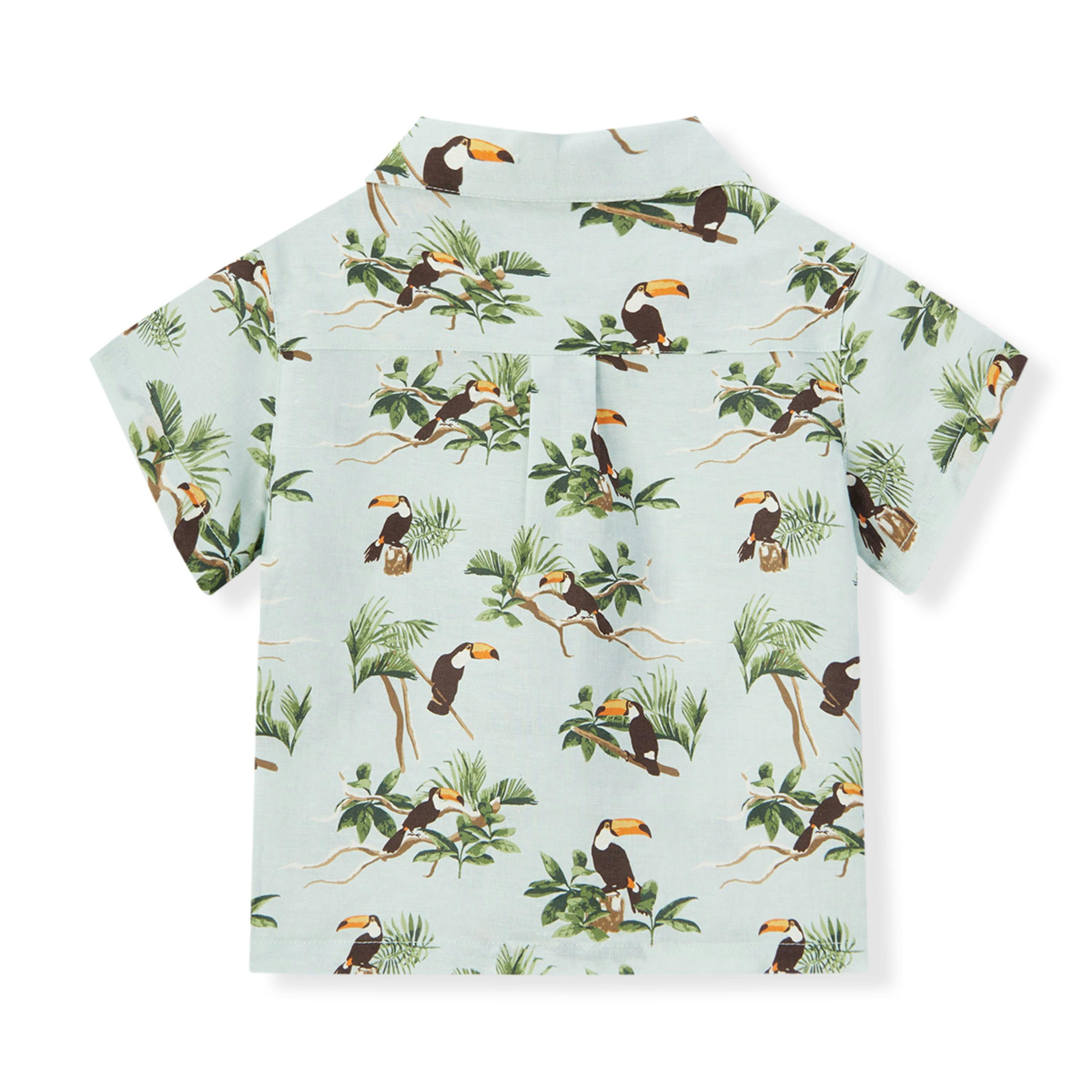 Blue Sky Linen Button-Up Shirt and Shorts Set