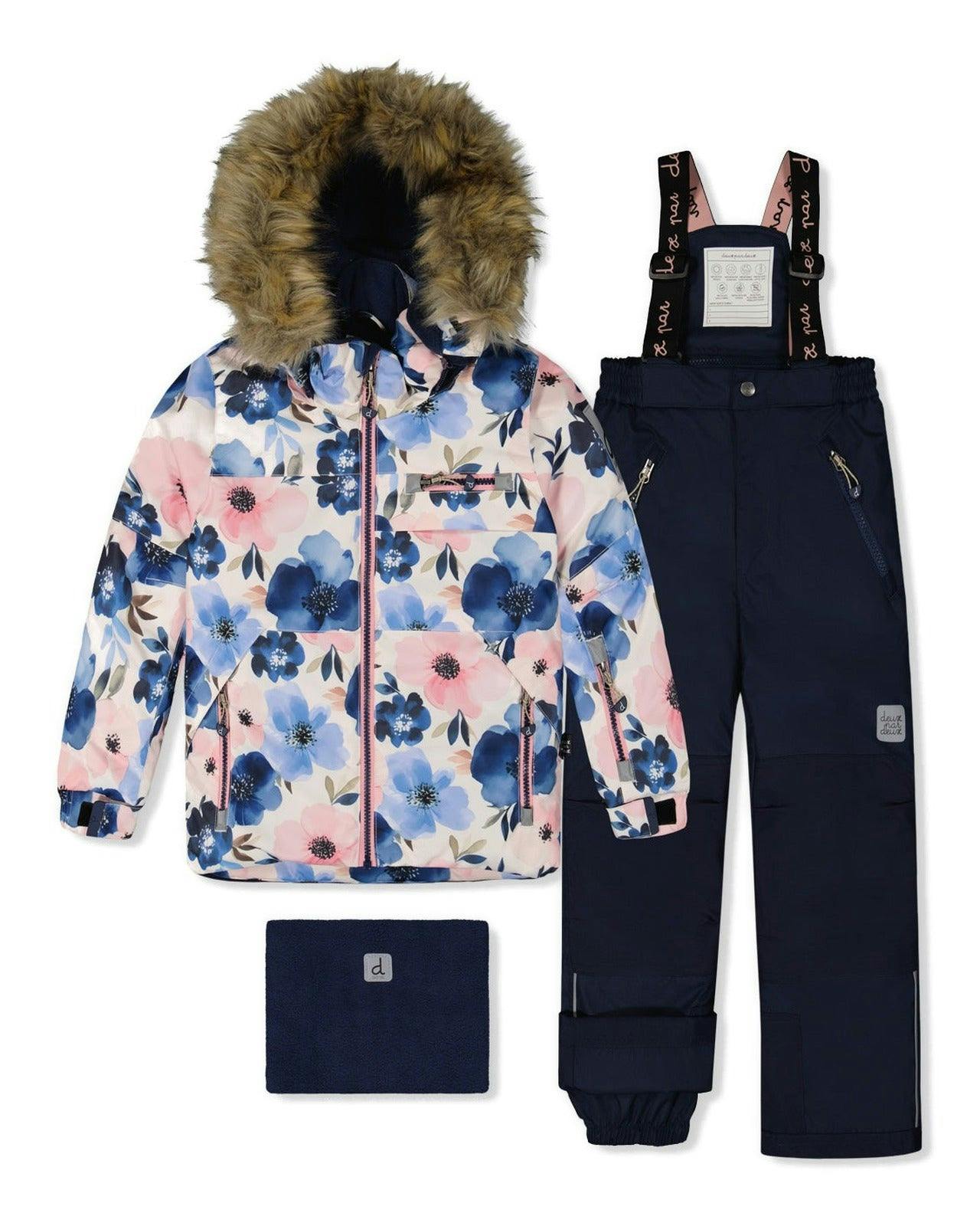 Two Piece Play Snowsuit Watercolor Flower Print