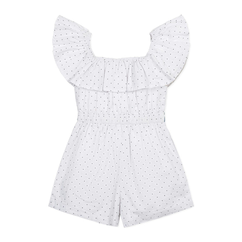 Organic Seersucker Ruffle Romper