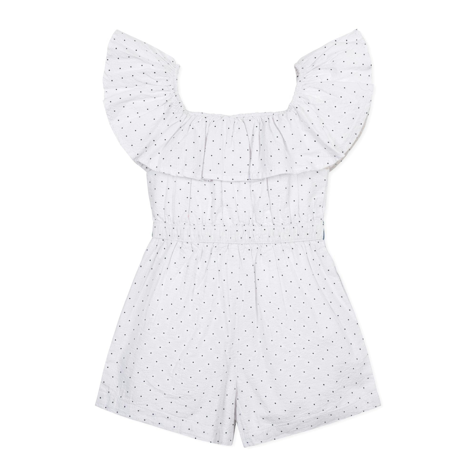 Organic Seersucker Ruffle Romper