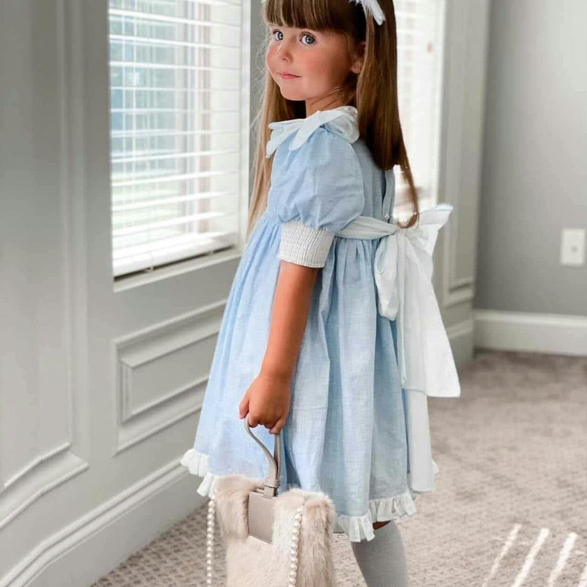 Charlotte Baby Blue Linen Dress