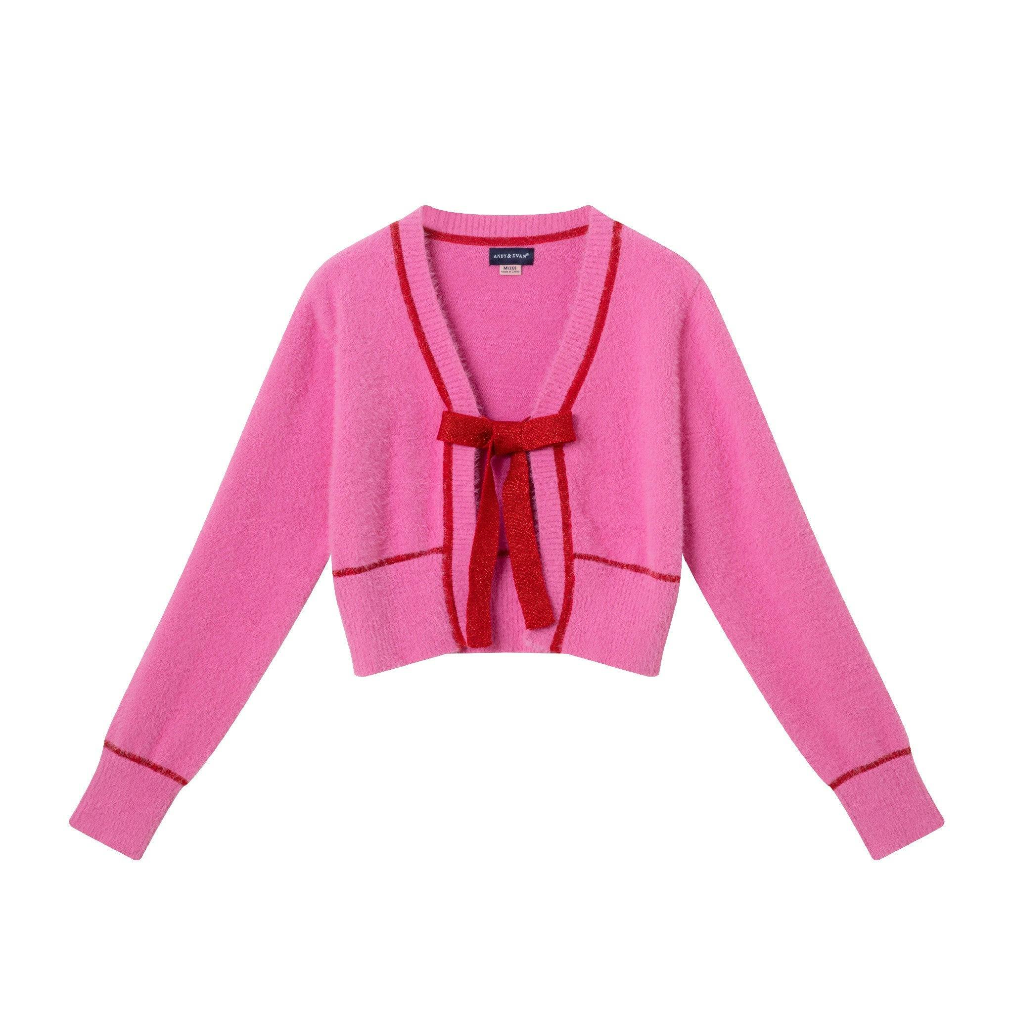 Big Kids Cardigan Sweater W/Bow