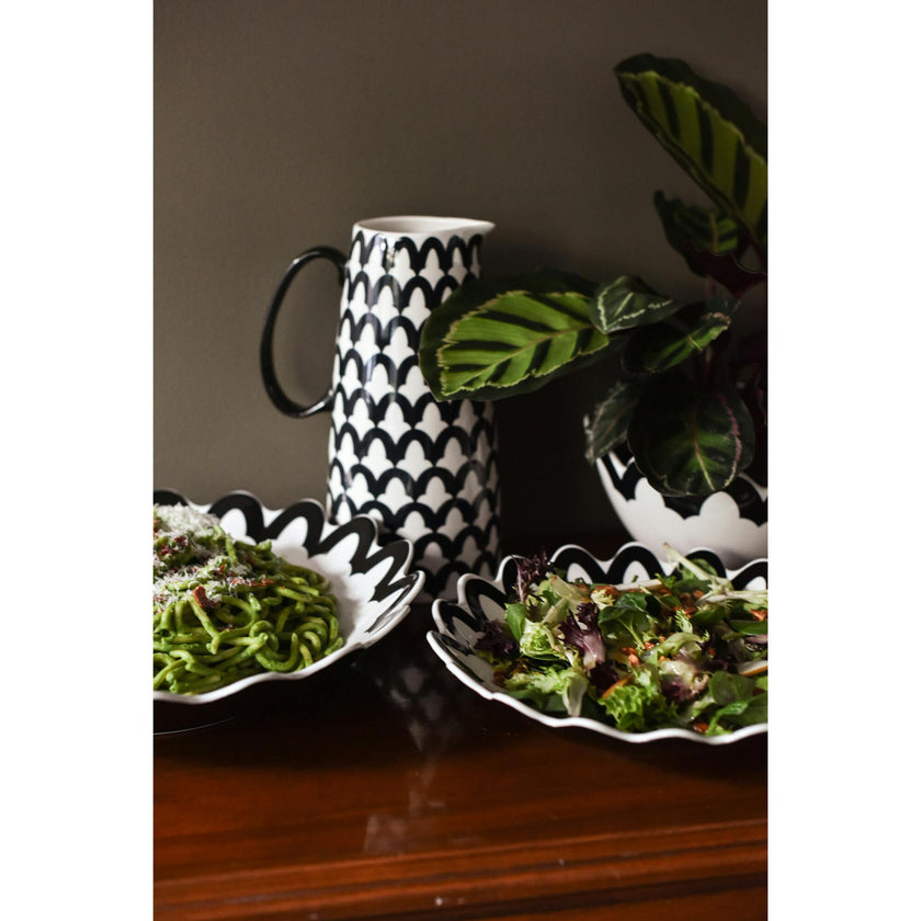Black Arabesque Pedestal Pitcher