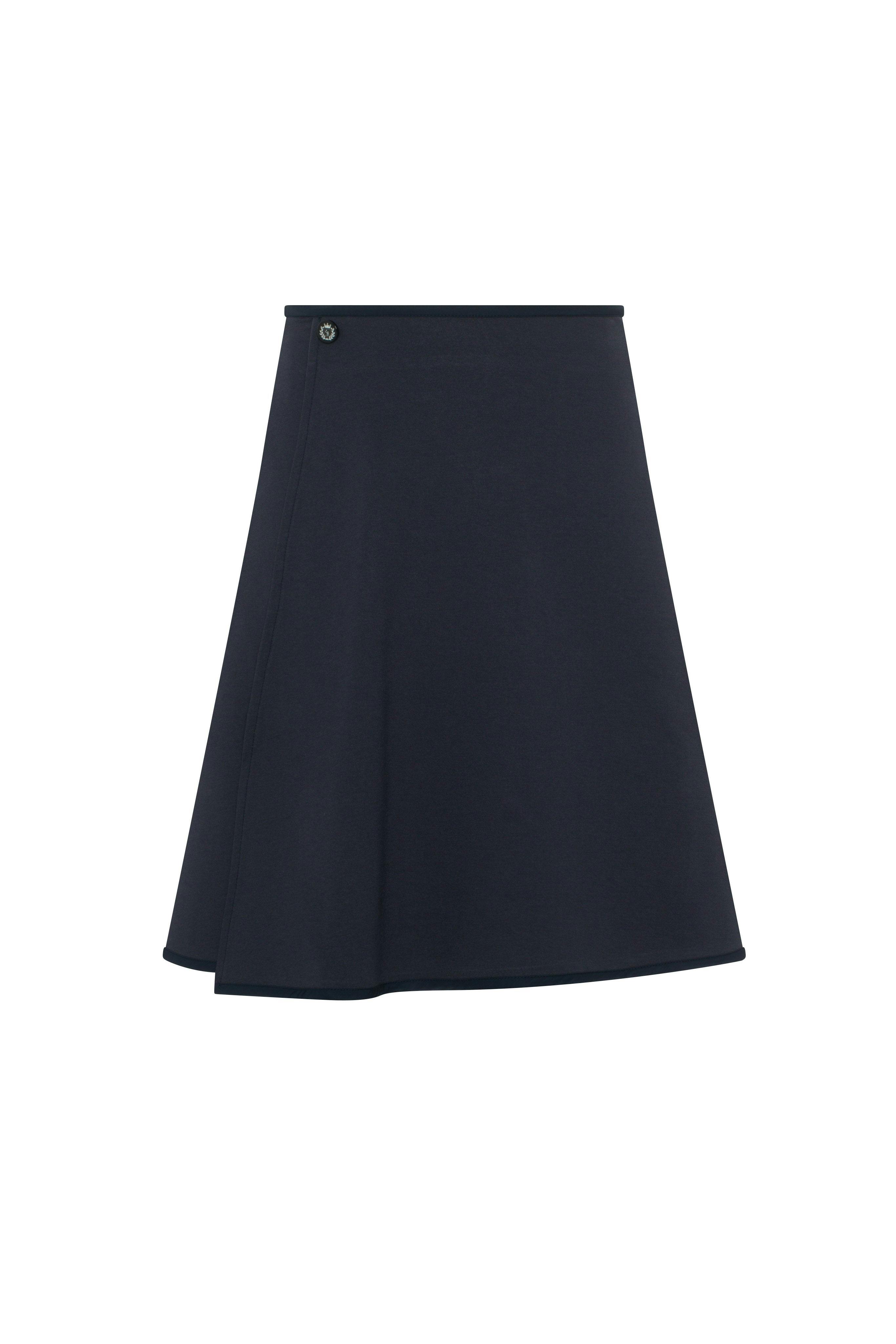 Ponte Flare Wrap Skirt Black