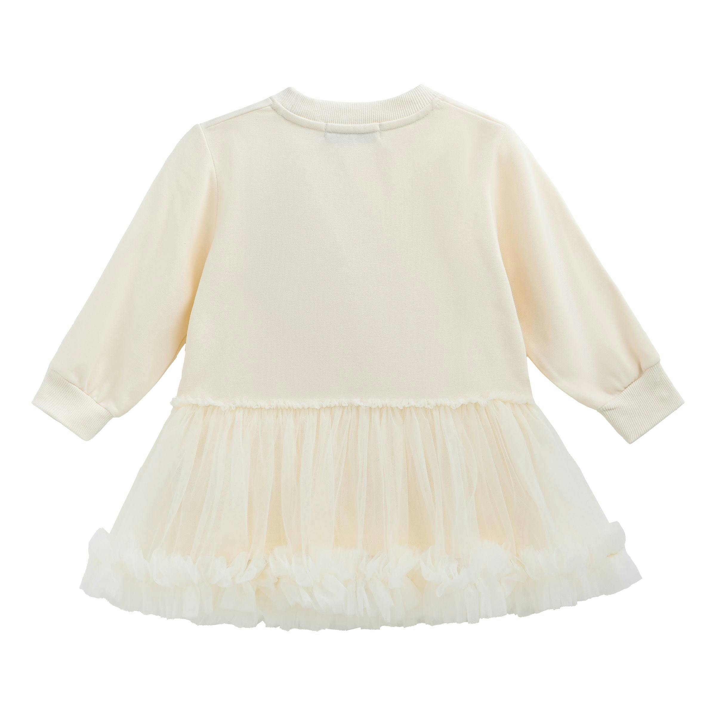 Beige Ballet Ruffle Bow Dress