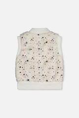 Faux Fur Sleeveless Vest Multicolored Star