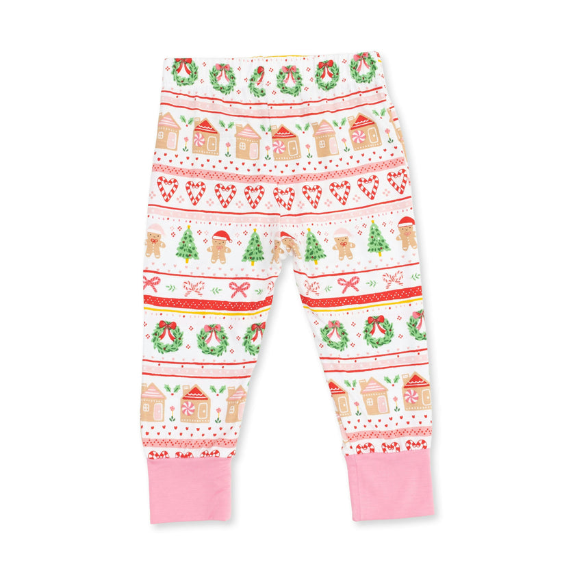 Gingerbread Fair Isle Pink - Long Sleeve Loungewear Set
