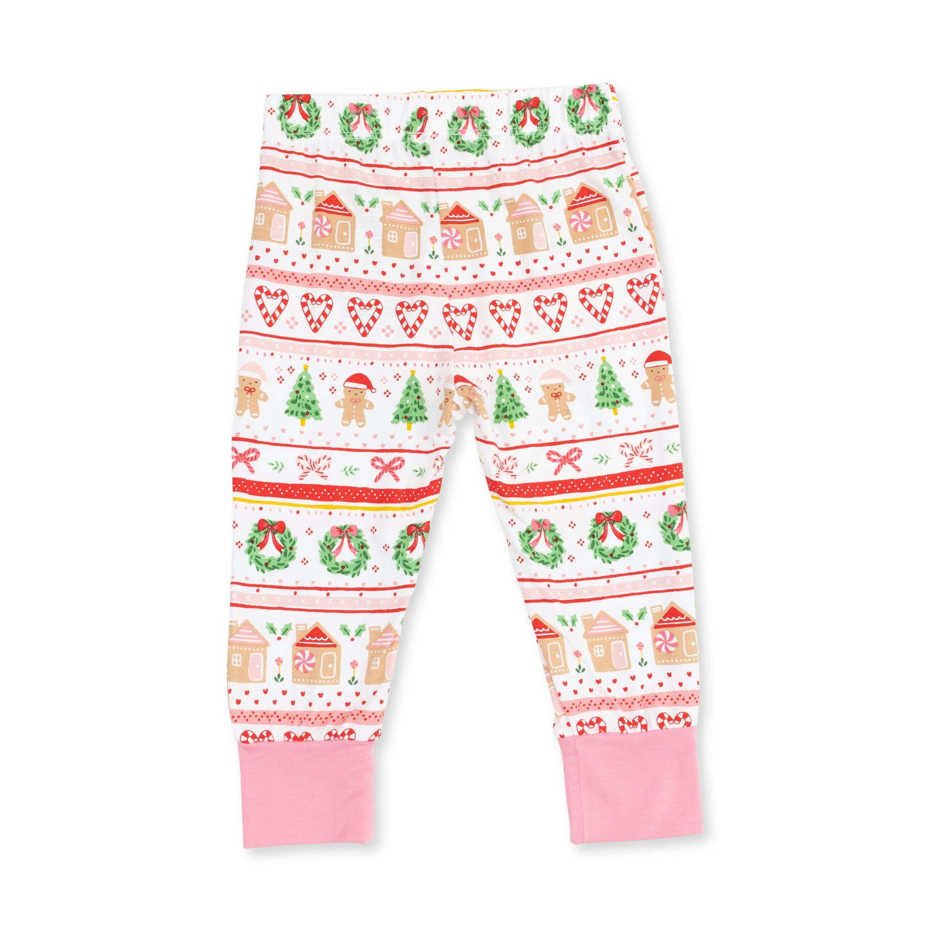 Gingerbread Fair Isle Pink - Long Sleeve Loungewear Set