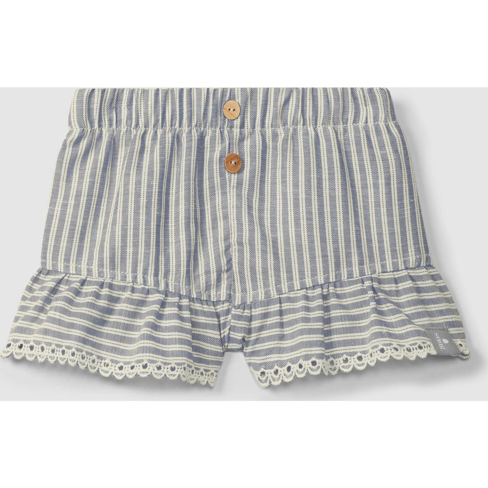 Pinstripe Ruffle Shorts