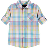White Plaid Pastel Double-Sided Shirt