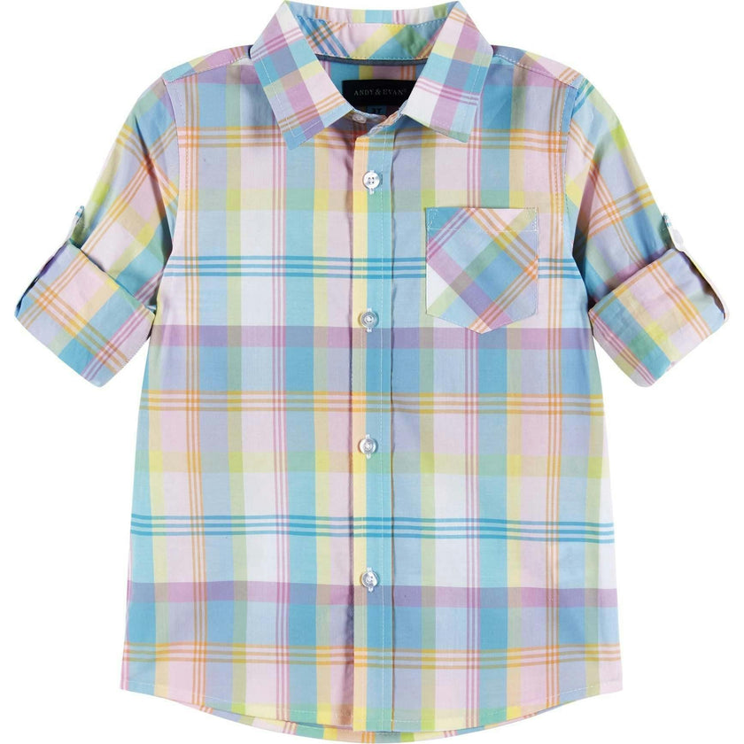 White Plaid Pastel Double-Sided Shirt