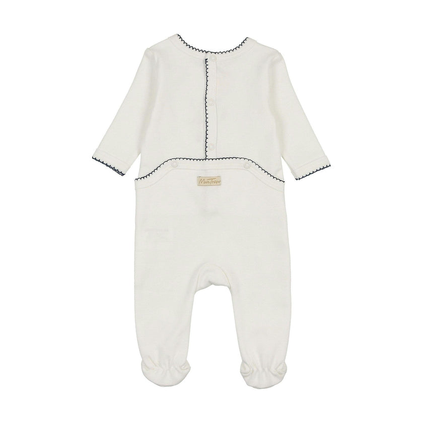 Heirloom Berry Layette Set Ivory & Blue