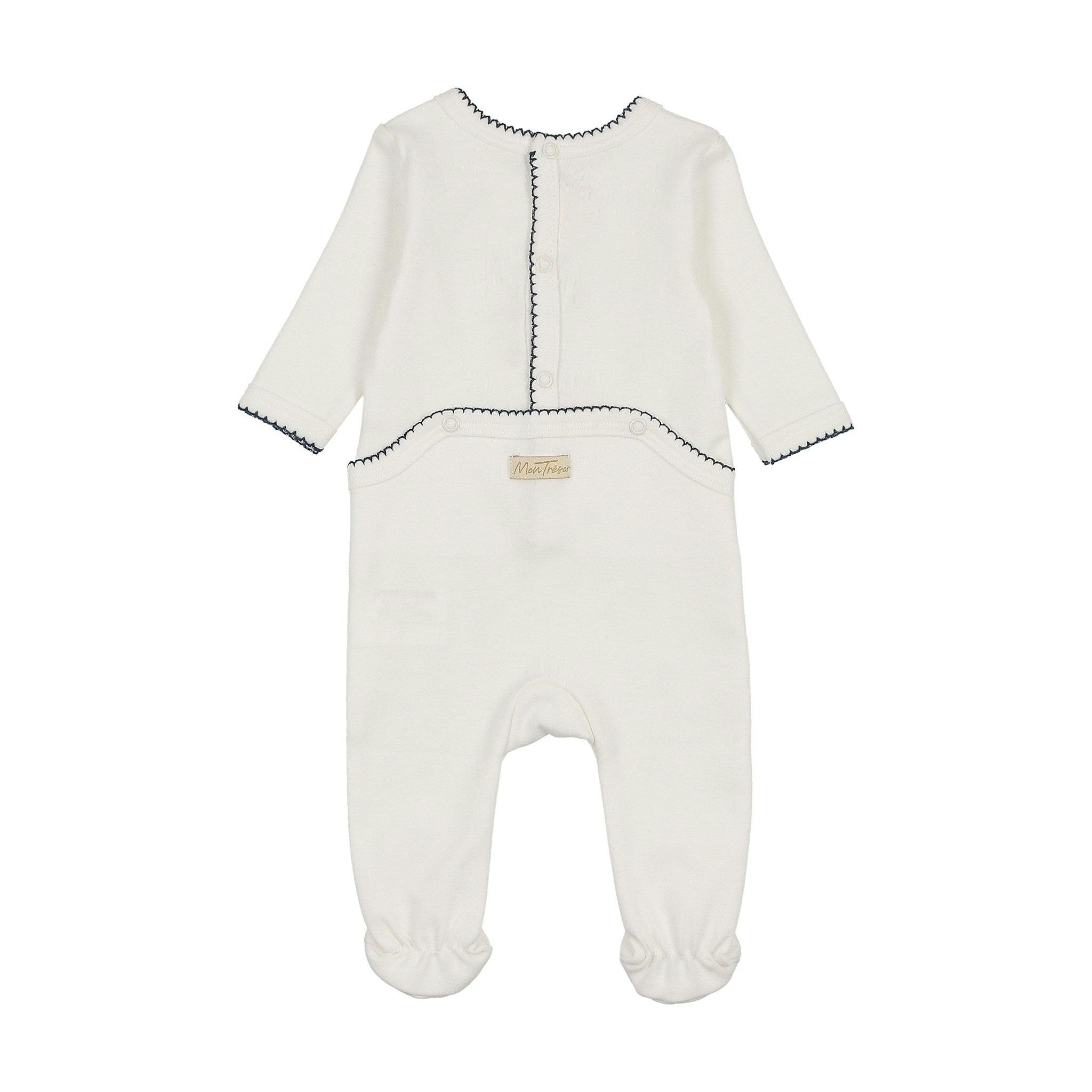 Heirloom Berry Layette Set Ivory & Blue
