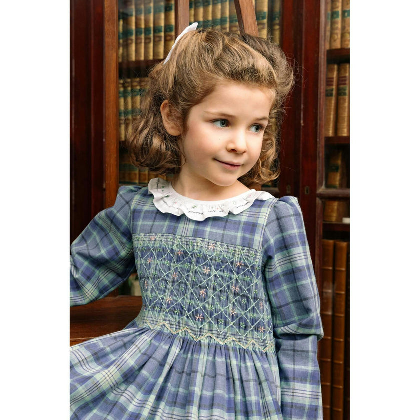 Heidi Blue Tartan Smocked Dress