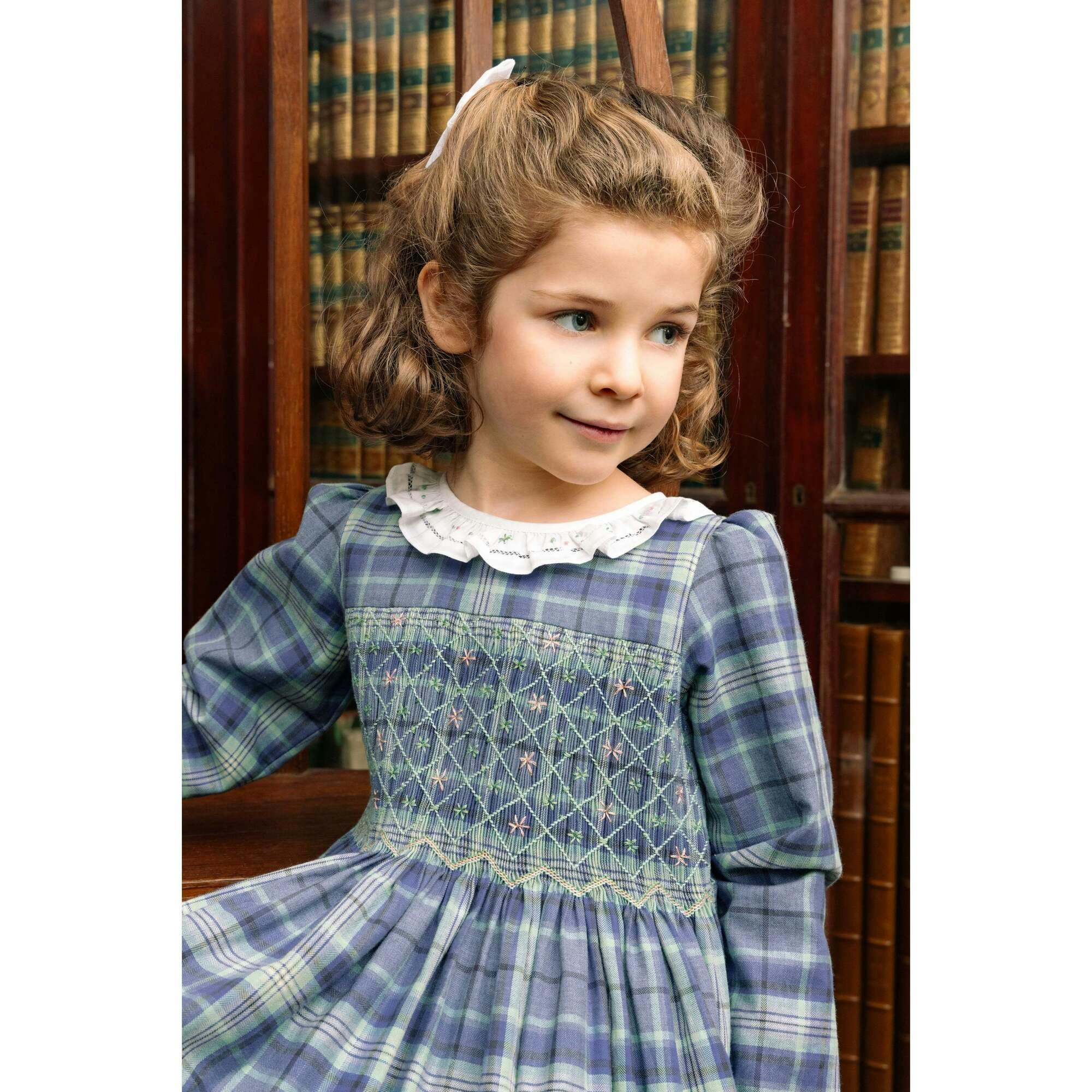 Heidi Blue Tartan Smocked Dress