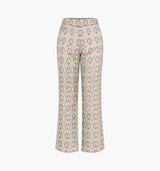 The Annina Pant - Baroque Diamond Block Berry/Green