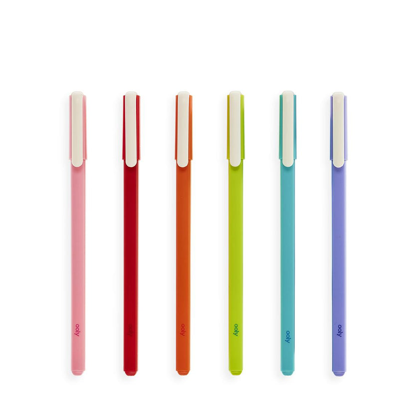 Fine Line Colored Gel Pens - Fine Tip - Set of 6
