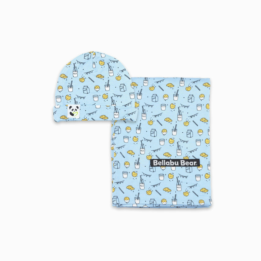 Milk & Cookies Original Bamboo Swaddle & Beanie Set