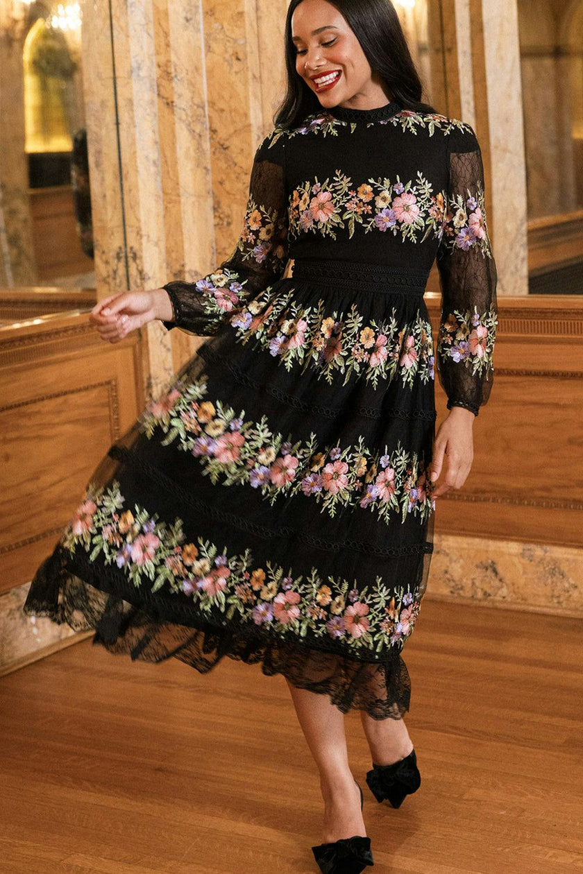 Sicily Dress in Moody Vivid Floral