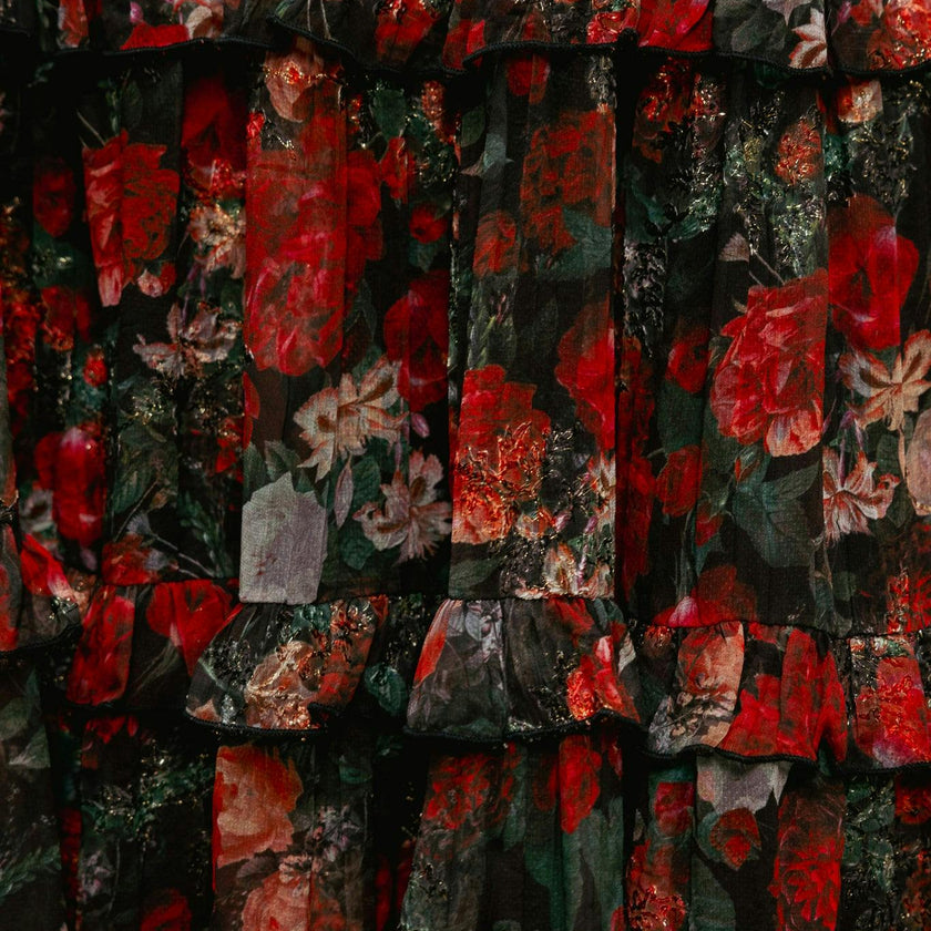 Winnie Dress in Midnight Roses