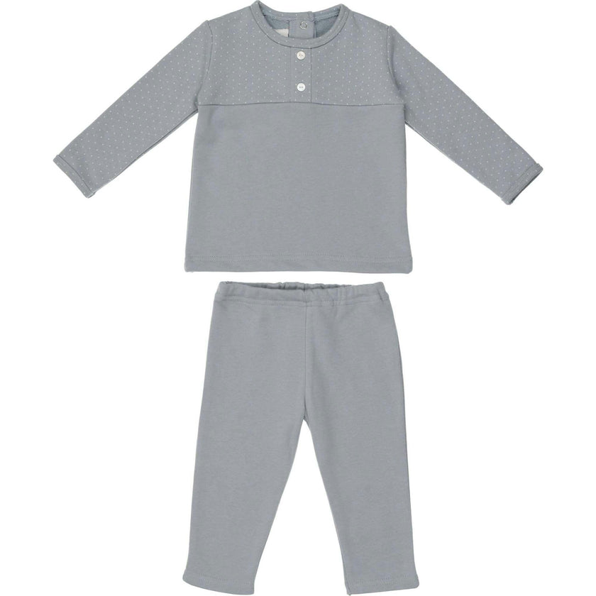 Texture Dot 2-Piece Top & Pant Set