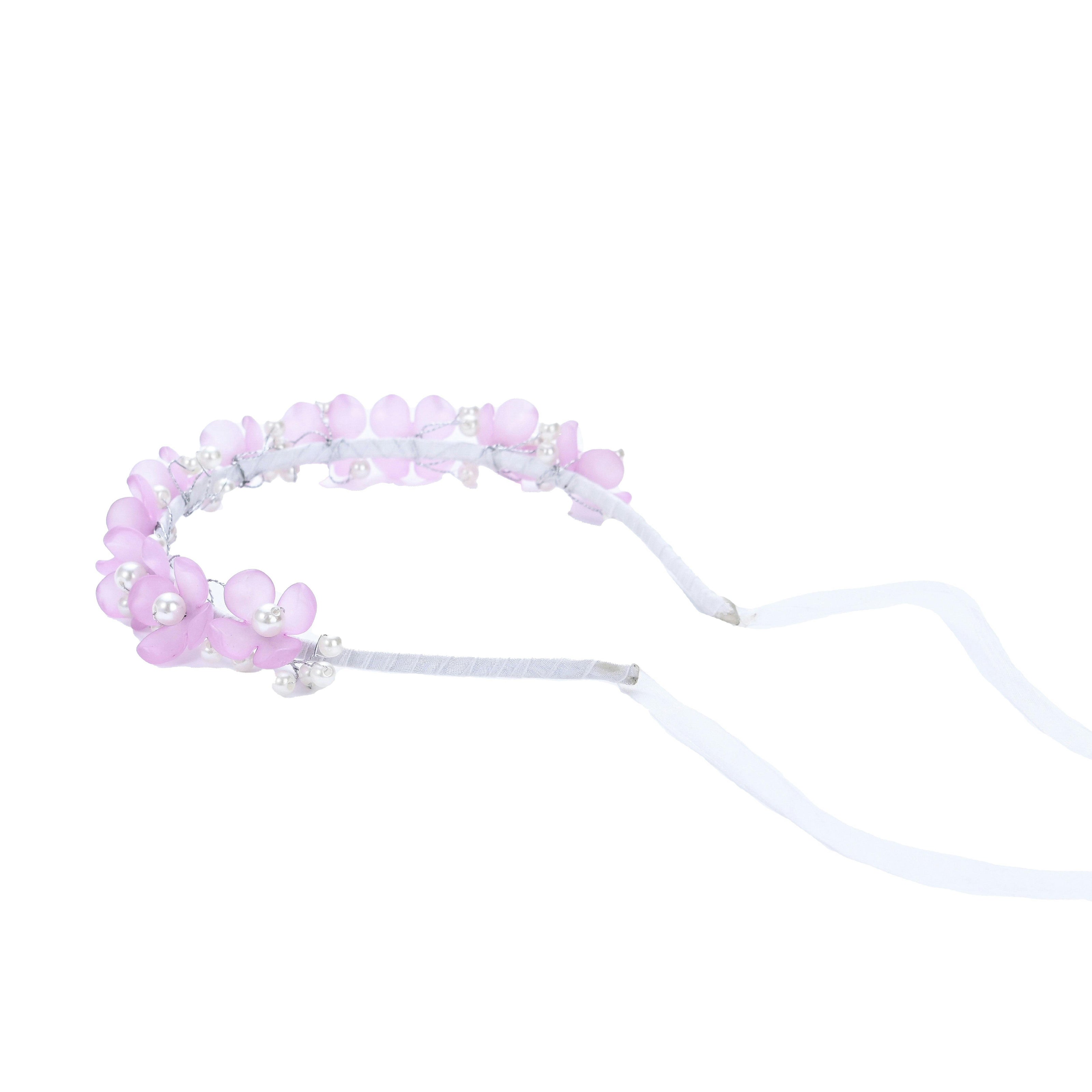 Purple Floral Pearl Headband