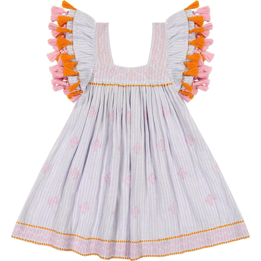 Serena Tassel Dress, Stripes