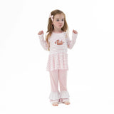 Football Dot and Stripe - Long Sleeve Peplum Top and Ruffle Bells