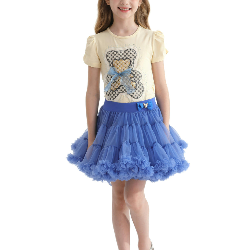 Blue Bow Tulle Skirt