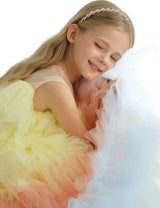 Yellow Tiered Pastel Ruffle Callecita Dress
