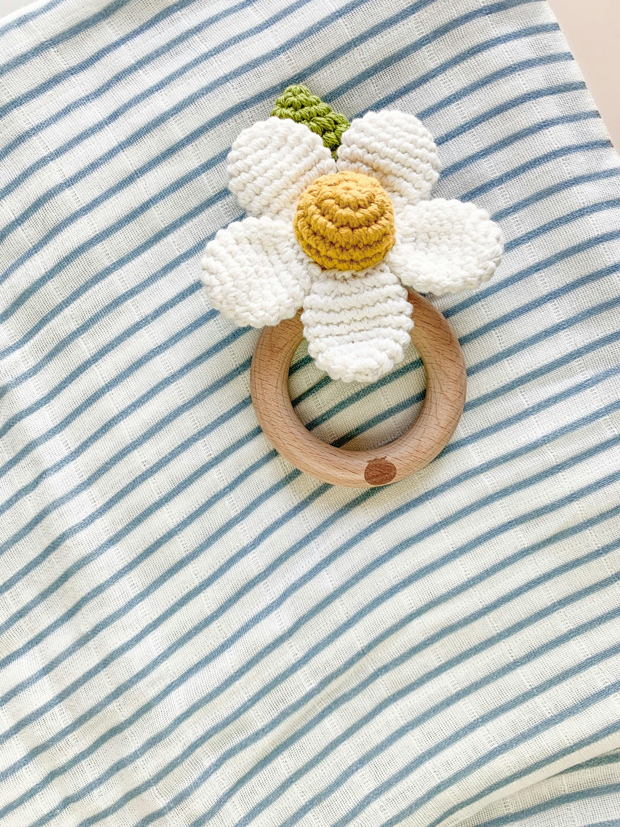 Blue Stripe Swaddle and Lovey Set - Cream Bear