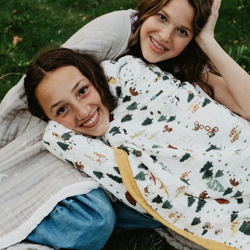 Organic Cotton Muslin Quilted Throw - Alpine Adventure