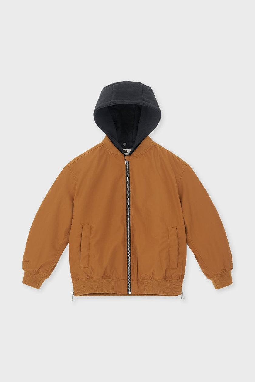 Padded Bomber Jacket With Removable Hood