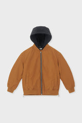 Padded Bomber Jacket With Removable Hood