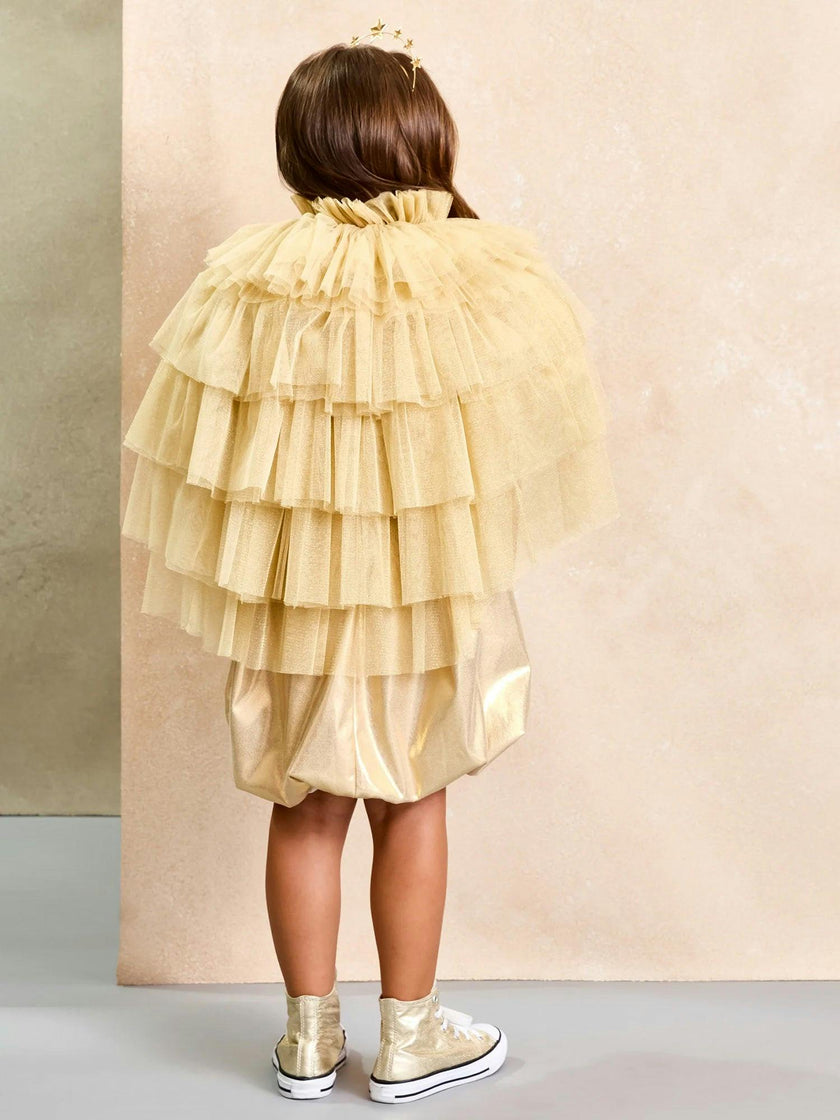 Gold Sparkly Tulle Cape for Girls