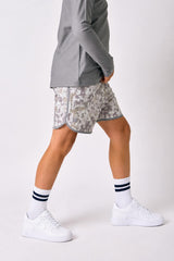 camo retro super short with gray piping