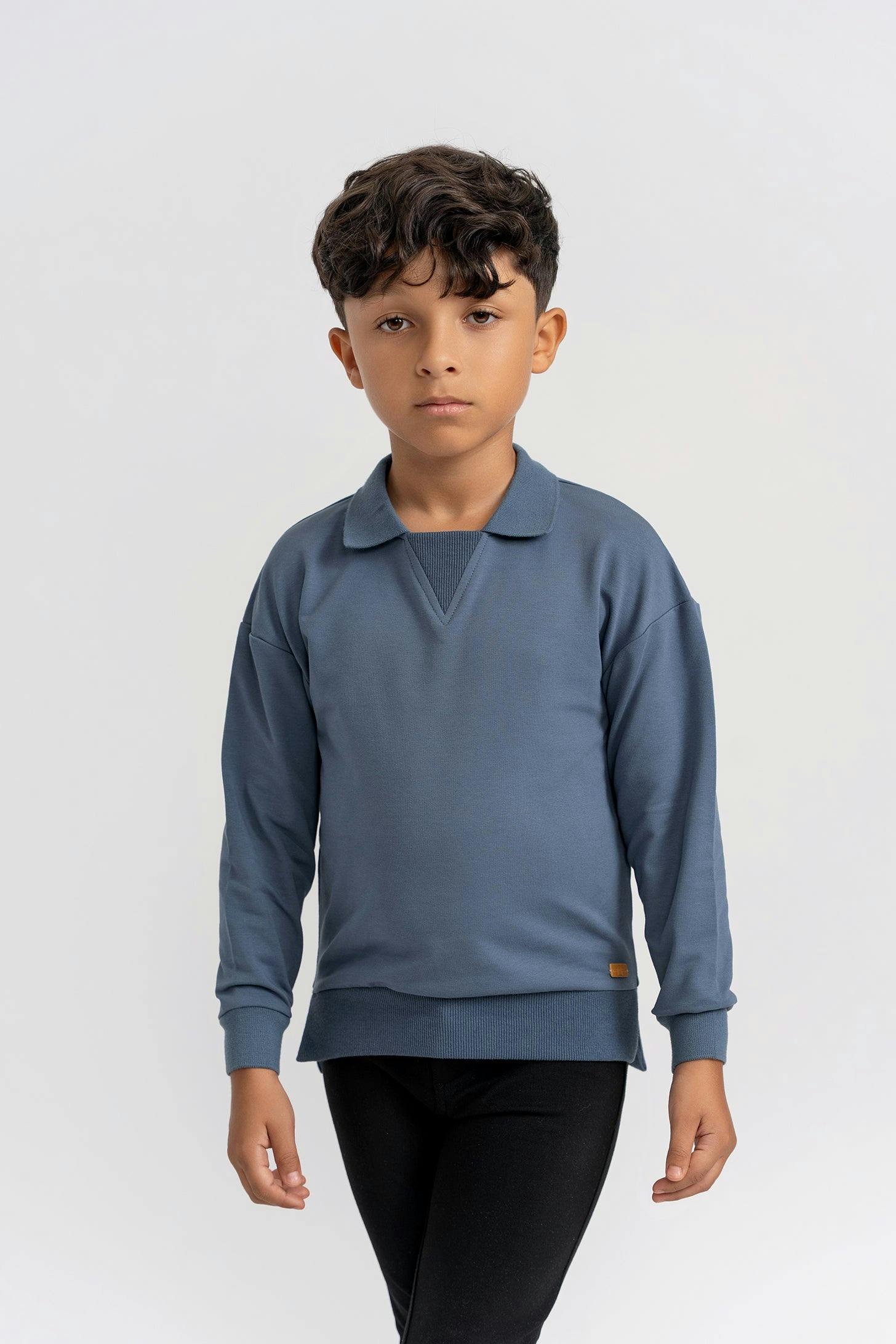 French Ribbed Fleece Sweatshirt