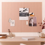 Large Felt Bulletin Board - Stylish 35" x 47" Cork Board Alternative for Office & Wall Decor - 12 Adhesive Tiles w/Golden Pins to Display Your Photos