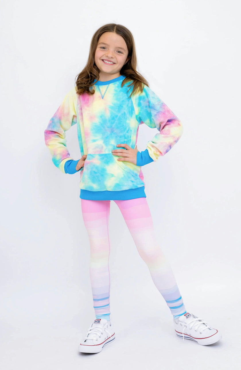 Minky Crewneck Sweatshirt - Cotton Candy Tie Dye