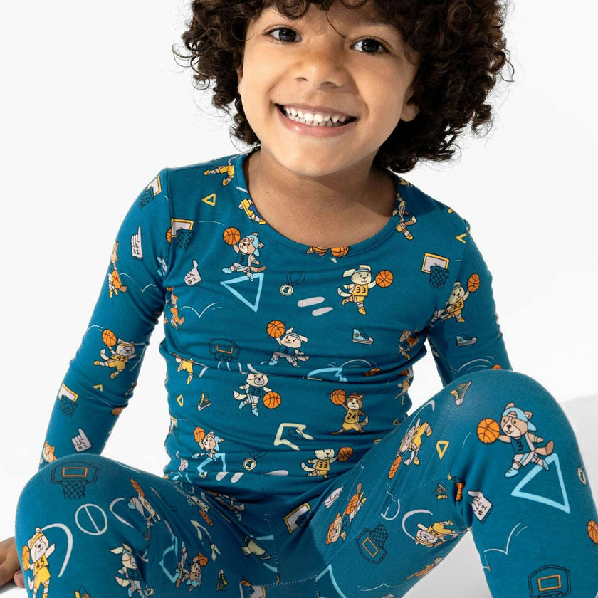 Basketball Pups Bamboo Kids Pajamas